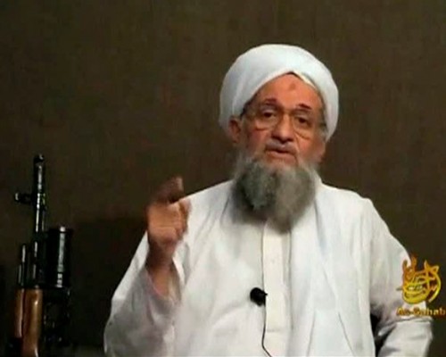 EDITOR'S NOTE: REUTERS IS UNABLE TO INDEPENDENTLY VERIFY CONTENT THE VIDEO FROM WHICH THIS STILL IMAGE WAS TAKEN.  Al Qaeda's second-in-command Ayman al-Zawahri speaks from an unknown location, in this still image taken from video uploaded on a social media website June 8, 2011. Osama bin Laden's longtime lieutenant, Ayman al-Zawahri, said the United States faces rebellion throughout the Muslim world after killing the al Qaeda leader, according to a 28-minute YouTube recording posted on Wednesday. In what appeared to be his first public response to bin Laden's death in a U.S. commando raid in Pakistan last month, the Egyptian-born Zawahri warned Americans not to gloat and vowed to press ahead with al Qaeda's campaign against the United States and its allies.                   REUTERS/Social Media Website via Reuters TV (POLITICS CIVIL UNREST IMAGES OF THE DAY) FOR EDITORIAL USE ONLY. NOT FOR SALE FOR MARKETING OR ADVERTISING CAMPAIGNS. THIS IMAGE HAS BEEN SUPPLIED BY A THIRD PARTY. IT IS DISTRIBUTED, EXACTLY AS RECEIVED BY REUTERS, AS A SERVICE TO CLIENTS - RTR2NGEH